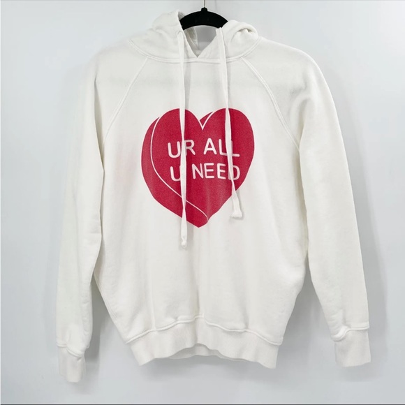 NWT Spiritual Gangster “Ur All U Need” Heart Sweatshirt Red/White Size Small - Picture 3 of 16